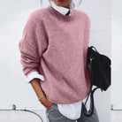 Lavinque Sweater Rose / XS Pull Loose en Maille Douce | Moutarde | Décontracté et Élégant