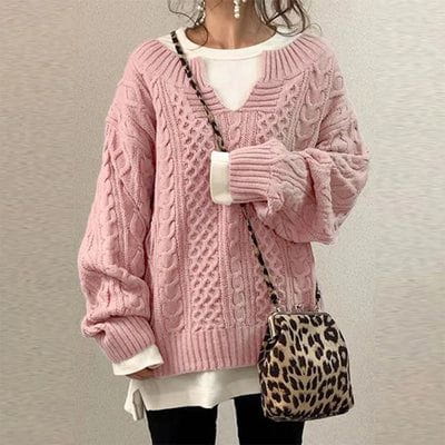 Lavinque Sweater Rose / XS Pull Oversize en Maille | Hiver | Confort & Style Décontracté