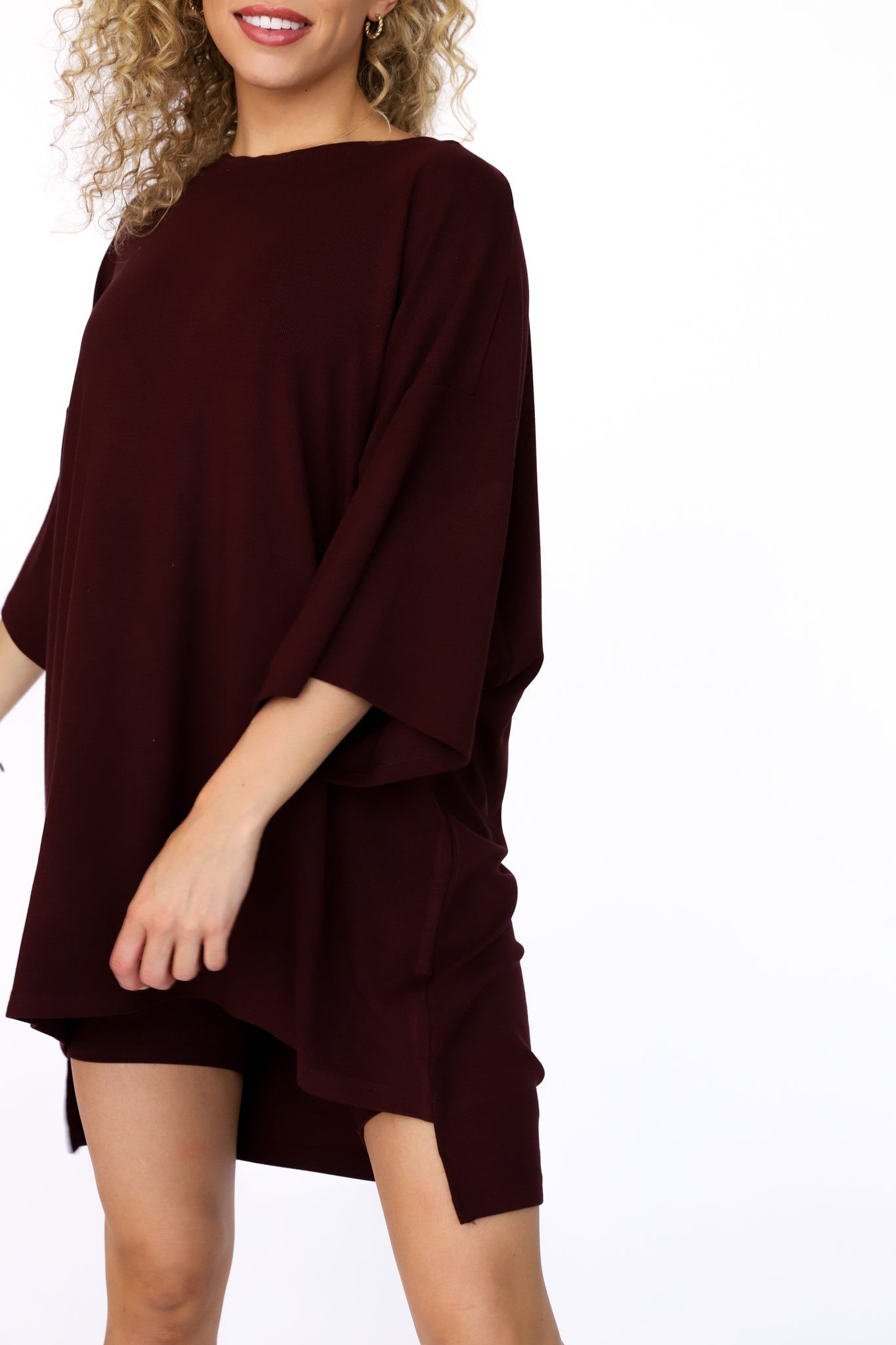 Lavinque Sweater Rouge-brun / S Robe Pull Oversize | Marron | Confort et Élégance Décontractée