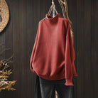 Lavinque Sweater Rouge / S Pull Col Montant Oversize | Vert | Chaud et Tendance