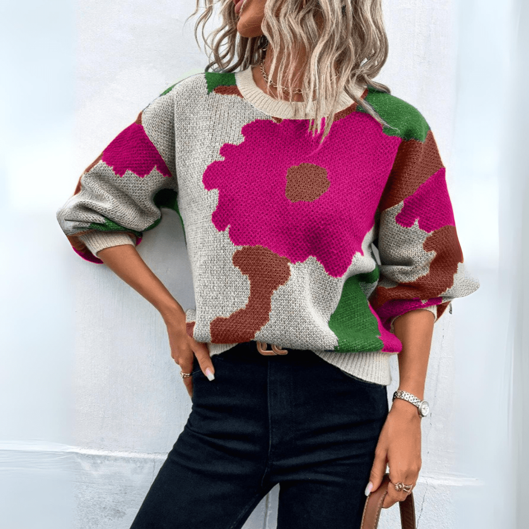 Lavinque Sweater Rouge / S Pull Graphique Coloré | Automne-Hiver | Style Tendance