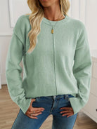 Lavinque Sweater Vert Clair / S Pull ample en maille douce | Pull | Élégance et confort quotidien