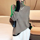 Lavinque Sweater Vert / S Pull Col Montant | Maille Chaude | Élégant et Moderne
