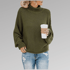 Lavinque Sweater Vert / S Pull Crème Oversize | Maille Épaisse | Chaud & Décontracté