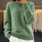 Lavinque Sweater Vert / S Pull Torsadé Classique | Écru | Doux, Intemporel et Confortable
