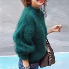 Lavinque Sweater Vert / Taille unique Pull Doux en Mohair | Chaleur & Élégance | Parfait pour l’Hiver