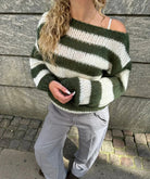 Lavinque Sweater Vert / XS Pull Femme | Rayé & Confortable | Look Casual Chic