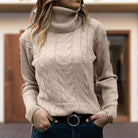 Lavinque Sweaters Abricot / S Pull Torsadé Camel | Col Roulé | Chaud & Intemporel