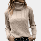 Lavinque sweaters Abricot / XS Pull Col Roulé Torsadé | Chaud | Élégant et Confortable