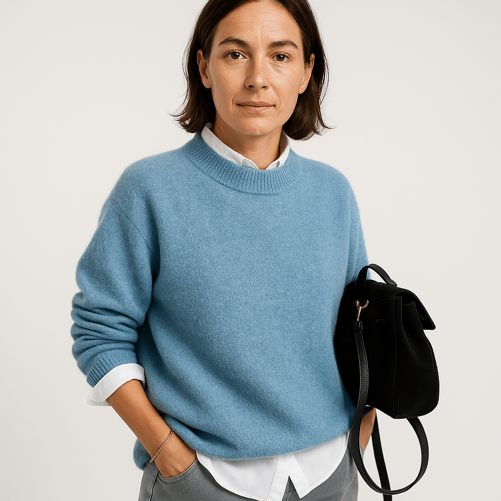 Lavinque Sweaters Bleu / XS Pull Kaki Col Montant | Chaud et Minimaliste | Parfait pour le Bureau