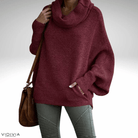 Lavinque Sweaters Bordeaux / S Pull Oversize à Col Roulé | Bordeaux | Douillet et Élégant
