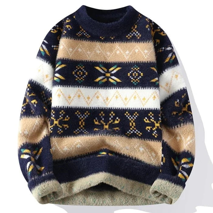 Lavinque Sweaters Gris foncé / S Pull Jacquard Hiver | Motifs Nordiques | Douillet et Authentique