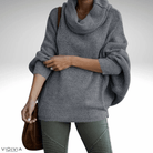 Lavinque Sweaters Gris Foncé / S Pull Oversize à Col Roulé | Bordeaux | Douillet et Élégant