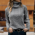 Lavinque Sweaters Gris / S Pull Torsadé Camel | Col Roulé | Chaud & Intemporel