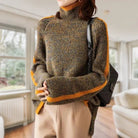 Lavinque Sweaters Gris / XS Pull en Maille Contrastée | Kaki & Moutarde | Original et Douillet