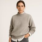 Lavinque Sweaters Gris / XS Pull Kaki Col Montant | Chaud et Minimaliste | Parfait pour le Bureau