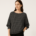 Lavinque Sweaters Noir / XS Pull à Rayures | Oversize | Confort & Élégance