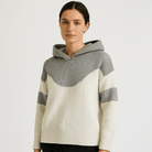 Lavinque Sweaters Pull à Capuche Bicolore | Noir & Blanc | Design Géométrique Moderne