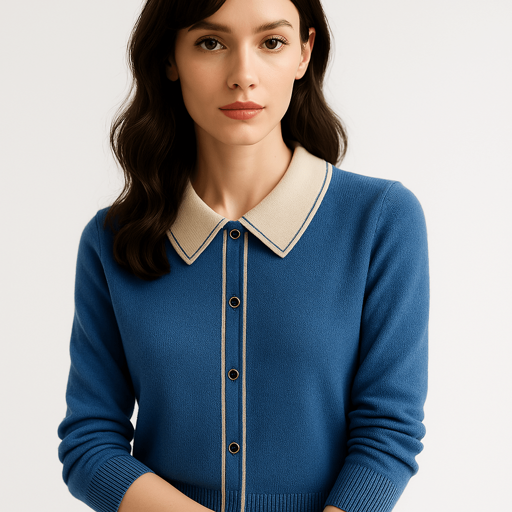 Lavinque Sweaters Pull Col Contrasté | Classique Chic | Confort et Élégance Quotidienne
