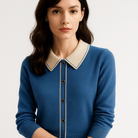 Lavinque Sweaters Pull Col Contrasté | Classique Chic | Confort et Élégance Quotidienne