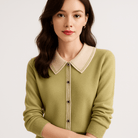 Lavinque Sweaters Pull Col Contrasté | Classique Chic | Confort et Élégance Quotidienne