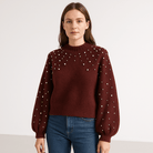Lavinque Sweaters Pull Hiver Perlé | Manches Bouffantes | Confort et Élégance