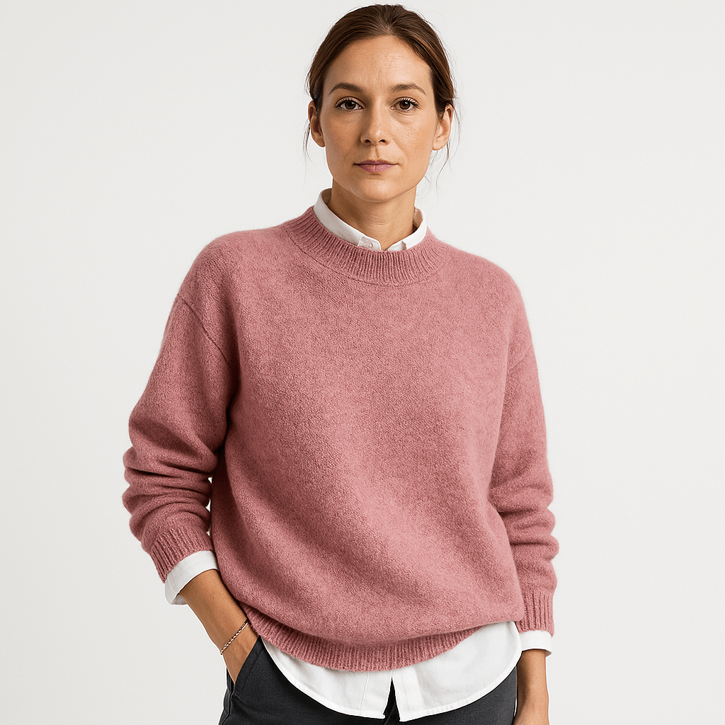 Lavinque Sweaters Pull Kaki Col Montant | Chaud et Minimaliste | Parfait pour le Bureau