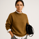 Lavinque Sweaters Pull Kaki Col Montant | Chaud et Minimaliste | Parfait pour le Bureau