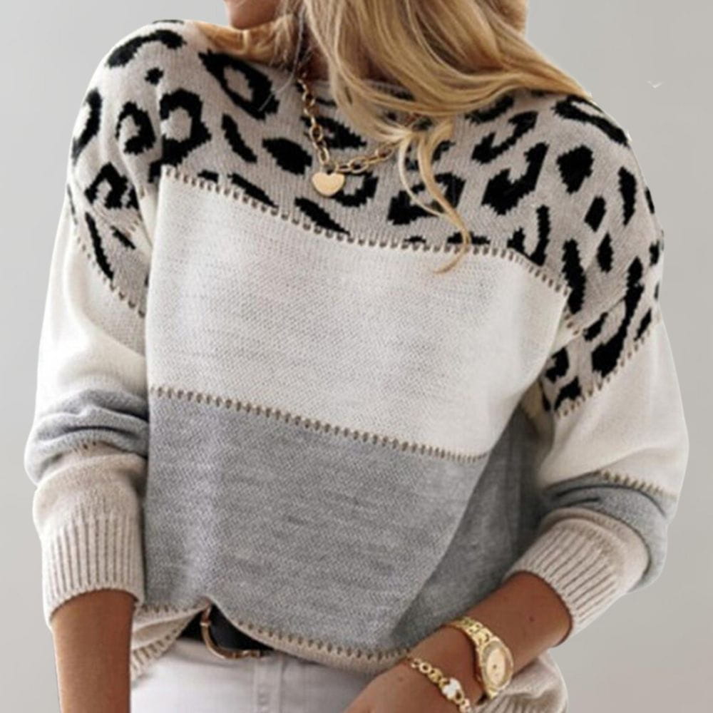 Lavinque Sweaters Pull Léopard Tricolore | Tendance & Élégant | Confort Quotidien