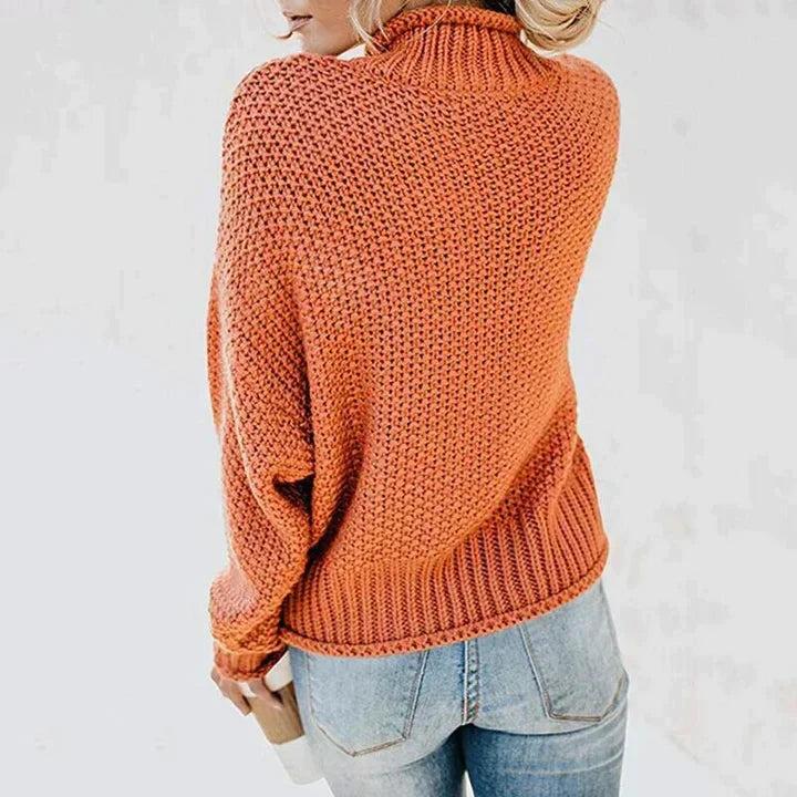 Lavinque Sweaters Pull Tricoté à Col Montant | Beige | Cosy et Décontracté