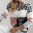 Lavinque Sweaters Rose / L Pull Léopard Tricolore | Tendance & Élégant | Confort Quotidien