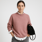 Lavinque Sweaters Rose / XS Pull Kaki Col Montant | Chaud et Minimaliste | Parfait pour le Bureau