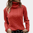 Lavinque sweaters Rouge / XS Pull Col Roulé Torsadé | Chaud | Élégant et Confortable
