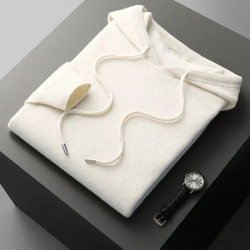 Lavinque Sweatshirts Blanc / S Sweat à Capuche en Cachemire | Luxe | Doux et Confortable