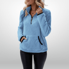 Lavinque Sweatshirts Bleu clair / S Sweat Polaire Demi-Zip | Doux et Décontracté | Confort Absolu