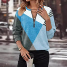 Lavinque Sweatshirts Bleu clair / S Sweatshirt à Motif Graphique avec Zip | Style Moderne & Confortable | Casual Chic
