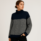 Lavinque Sweatshirts Bleu Marine / S Pull Graphique | Col Montant | Confort et Style d’Hiver