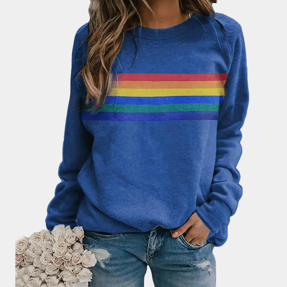 Lavinque Sweatshirts Bleu / S Sweat Oversize Arc-en-Ciel | Décontracté | Doux et Confortable