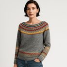 Lavinque Sweatshirts Gris / S Pull Jacquard Hiver | Motif Scandinave | Chaud et Confortable