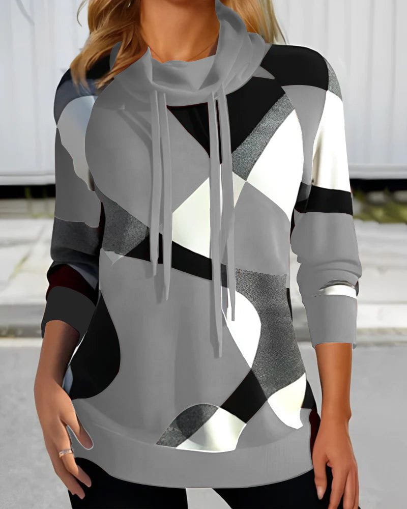 Lavinque Sweatshirts Gris / S Sweat à capuche imprimé graphique | Sweat | Style moderne et confort absolu