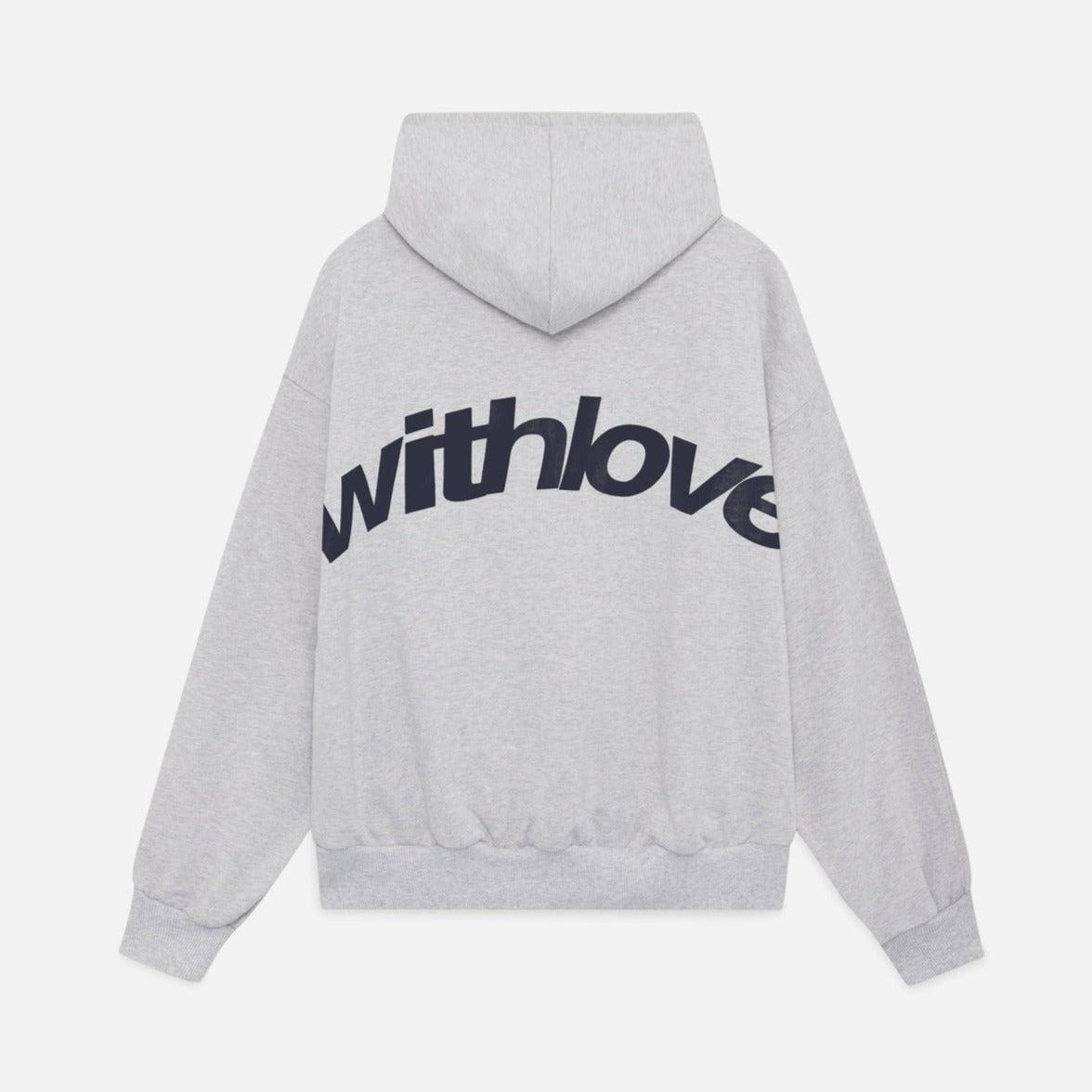 Lavinque Sweatshirts Gris / S Sweat à capuche imprimé "With Love" | Sweat | Confort et style décontracté