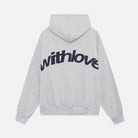 Lavinque Sweatshirts Gris / S Sweat à capuche imprimé "With Love" | Sweat | Confort et style décontracté