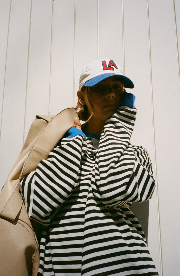 Lavinque Sweatshirts Noir & Blanc / S Sweat Oversize Rayé | Bleu et Blanc | Style Marin Décontracté