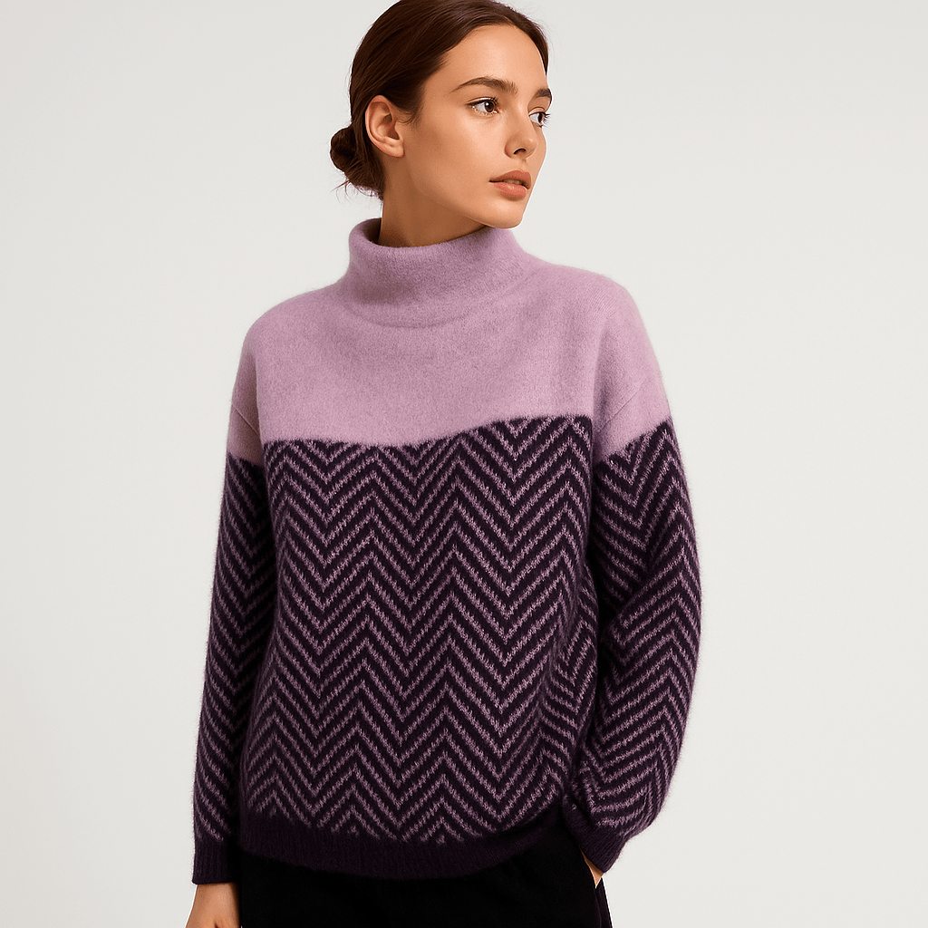 Lavinque Sweatshirts Pull Graphique | Col Montant | Confort et Style d’Hiver