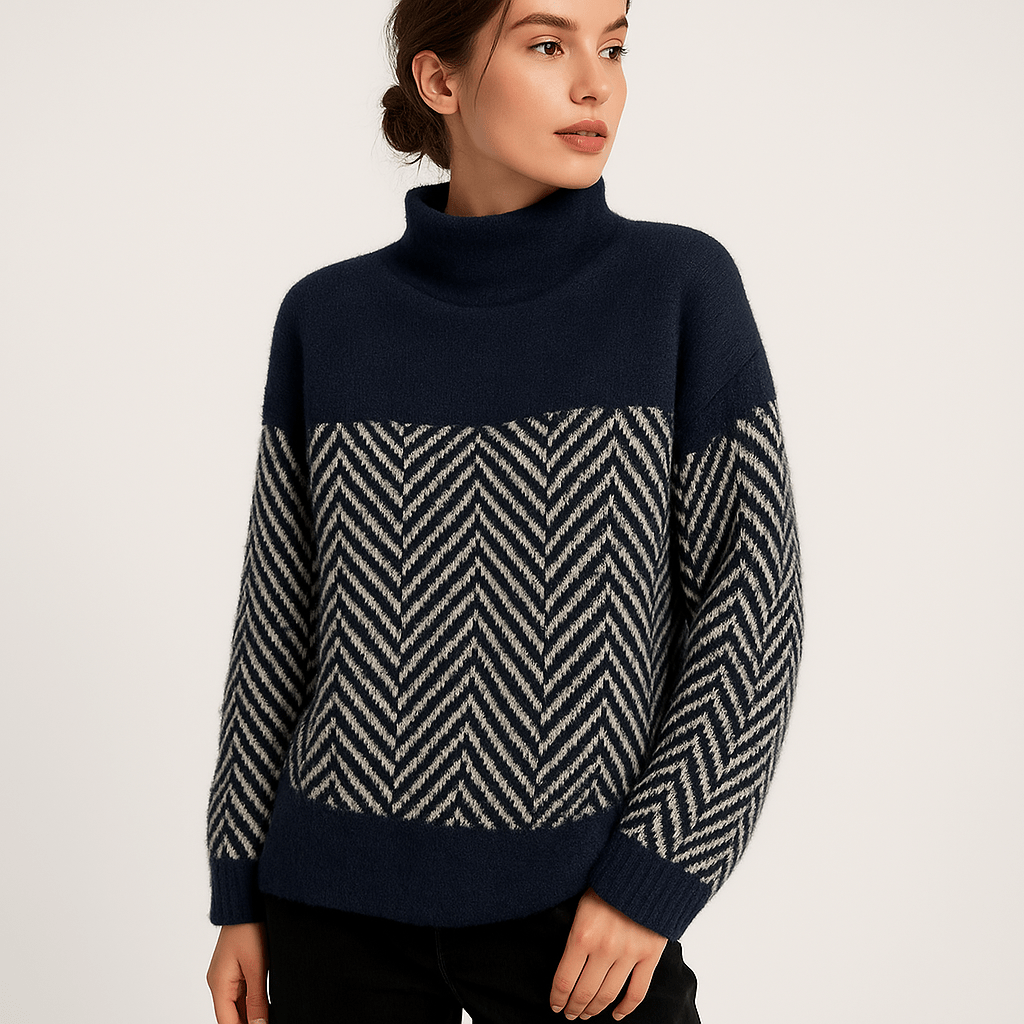 Lavinque Sweatshirts Pull Graphique | Col Montant | Confort et Style d’Hiver