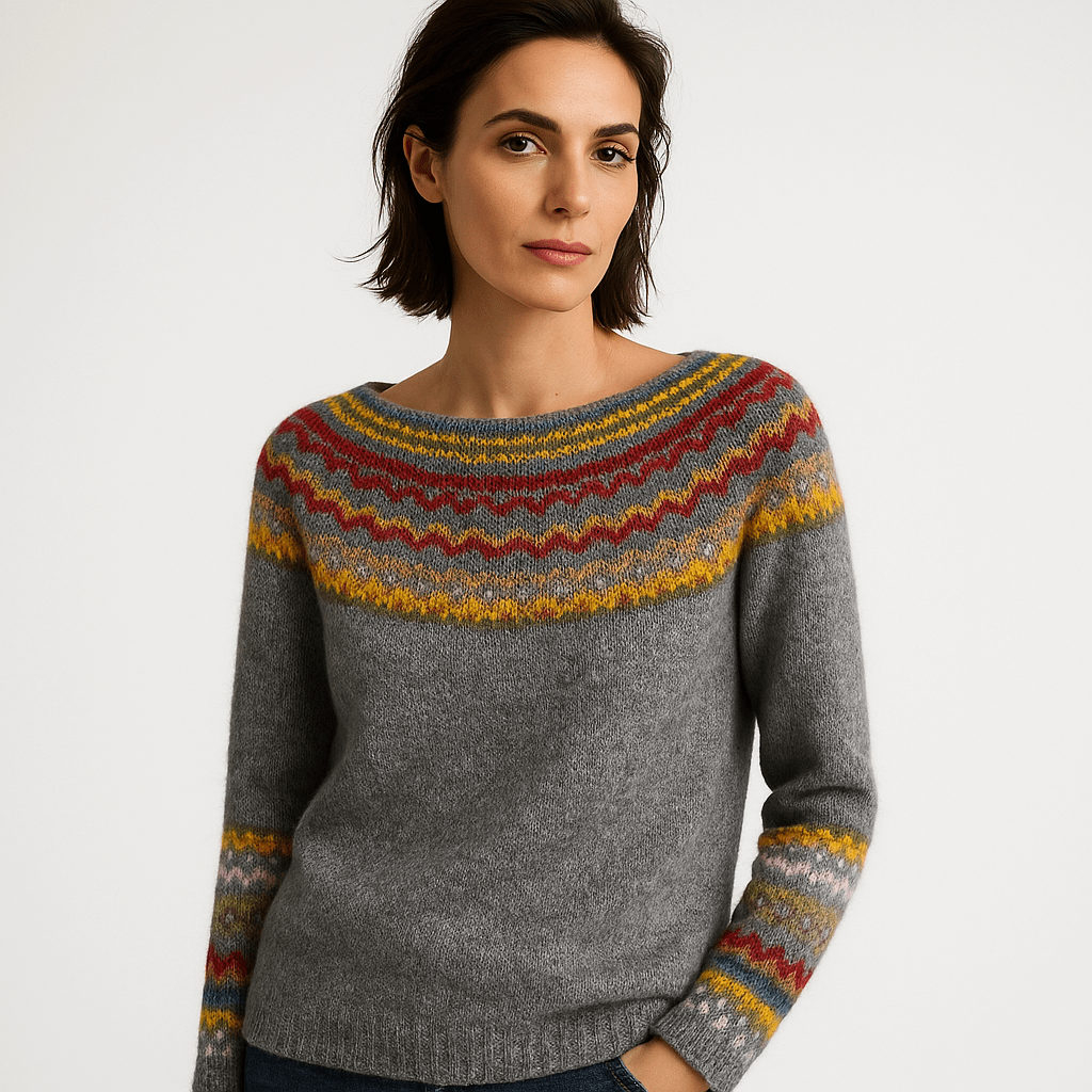 Lavinque Sweatshirts Pull Jacquard Hiver | Motif Scandinave | Chaud et Confortable