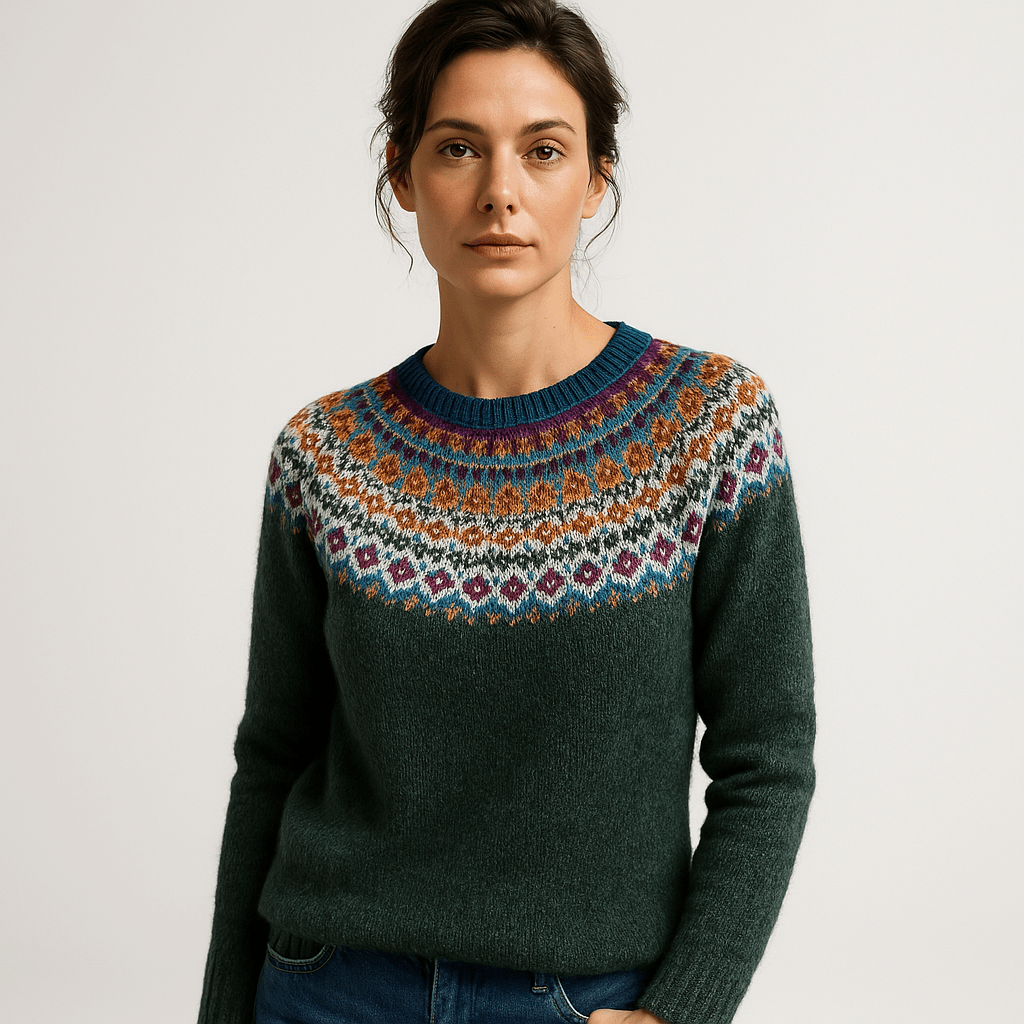 Lavinque Sweatshirts Pull Jacquard Hiver | Motif Scandinave | Chaud et Confortable