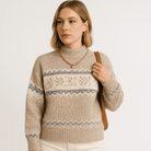 Lavinque Sweatshirts Pull Motif Flocon | Bleu Givré | Chaleur & Style Hivernal