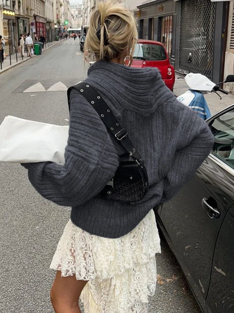 Lavinque Sweatshirts Pull Oversize Épaules Dénudées | Tricoté | Chic et Confort Absolu