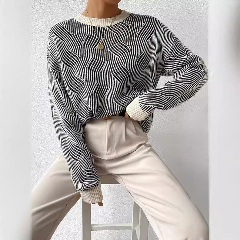 Lavinque Sweatshirts Pull rayé texturé | Pull | Confortable et élégant